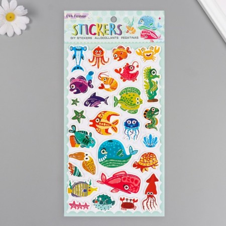Stickers for creativity Paper "Fish World" 15x30 cm