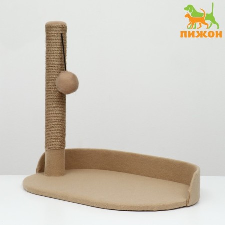 Lynchik with a cloak "Pigzon", felt, oval 55 x 36 x 47cm, beige, jute-1