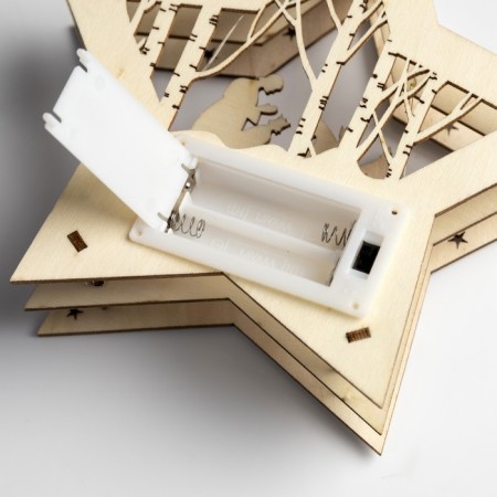 LED figure "Star Forest" 17 × 17 × 4.5 cm, wood, batteries AAAX2 (not in the kit), glow warm white-2