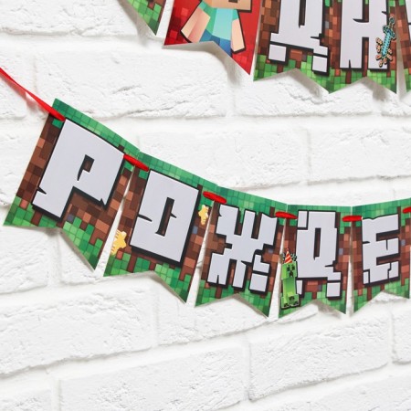 Garland on the tape "Happy Birthday", for a boy, length 250 cm-4