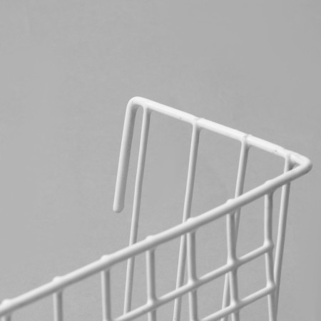 Basket on a grid, 19 × 11.5 × 12 cm, white color-2
