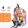 School backpack from textiles with a zipper, 4 pockets, wallet, colorful color
