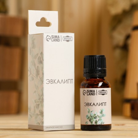Eucalyptus essential oil in a box of 15 ml