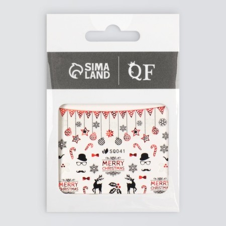Nail stickers 6.5*5.5cm New Year SQ041 red/black/white substrate QF-2