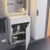 Tumbling under the Uperwood Modul sink, 50 cm, suspended, matte, white/graphite