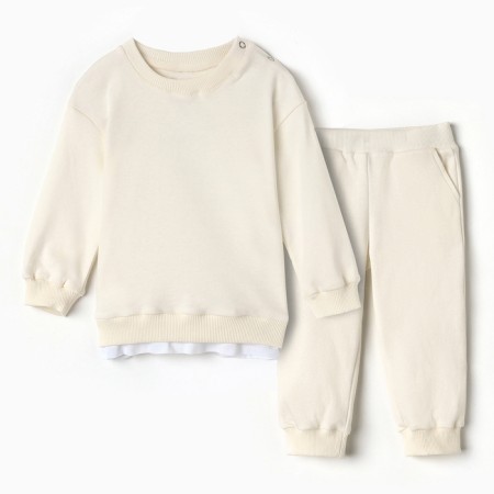 Set (sweatshirt, trousers) children's minku Ecrew color, height 68-74 cm