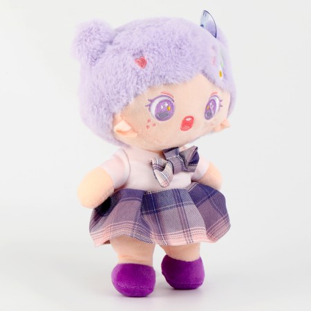 Soft toy "doll" with a clock, 25 cm, yellow color-1