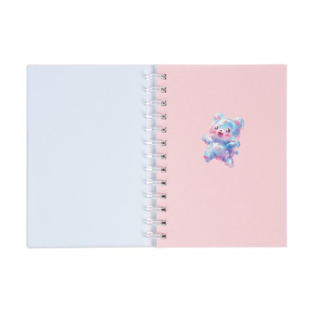 Notebook Gift Book on the comb 80l, line, color block, PVC cover 3D Bear (17.6x13.5cm) 105-4