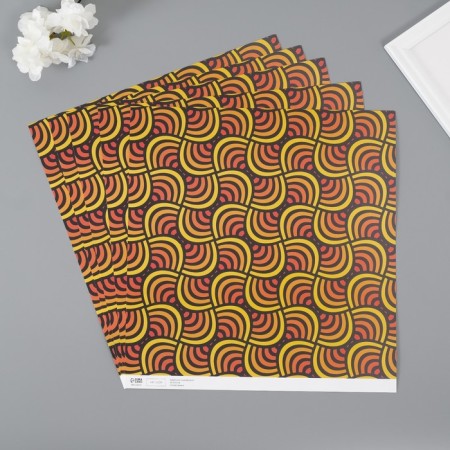 Scrapbooking paper bilateral "Color Geometry" density 180 grams set 5 pcs 30.5x32 cm 10718-3