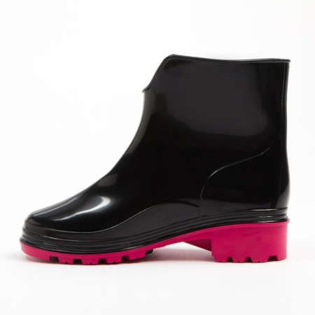 Women's rubber boots, black+pink, size 37-1