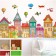 Sticker plastic interior color "colorful city" 60x90 cm
