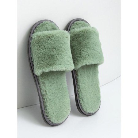Women's slippers open nose, size 39-41, emerald color-1