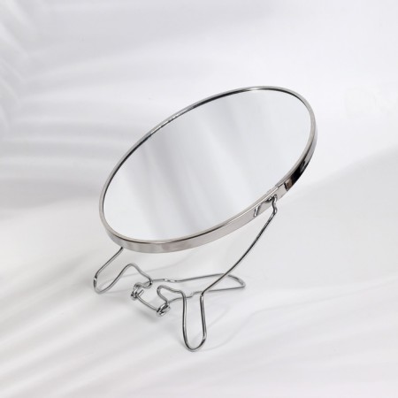 Desktop mirror - suspended “oval”, bilateral, with an increase, mirror surface 13.5 × 19 cm, silver color-2