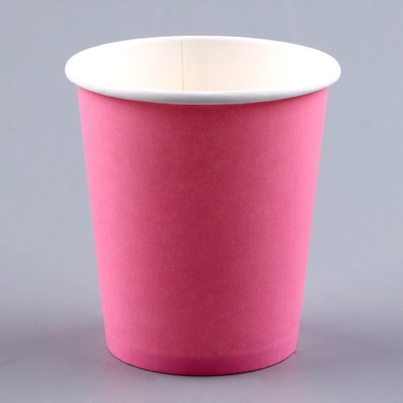 Set of paper dishes is disposable: 6 plates, 6 glasses, pink color-7