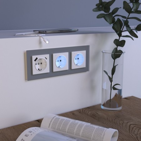 The socket w1171701 with grounding, curtains and USB, type A+C, white-2
