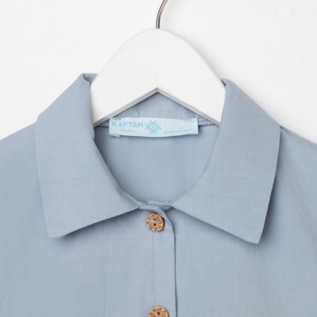 Платье для девочки с воротником KAFTAN, размер 30 (98-104), цвет серо-голубой-7