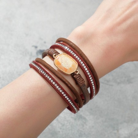 Assorted Bracelet "on the magnet" luxury, dark brown color in gold, 19.5 cm
