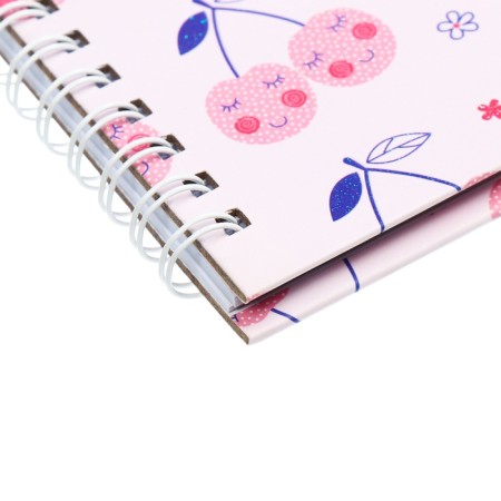 Gift notebook, 45 sheets, line, on the castle, on the crest, cherries (13x13.5cm)-2