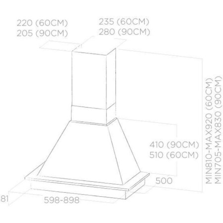 Elijack Elica Daisy Wh/A/60 Frassino, fireplace, 990 m3/h, 3 speeds, 60 cm, white-1