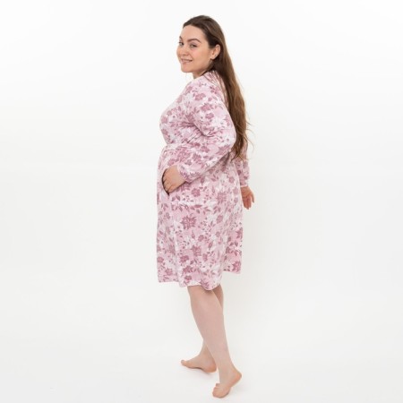 Women's bathrobe, powder color, size 48-2