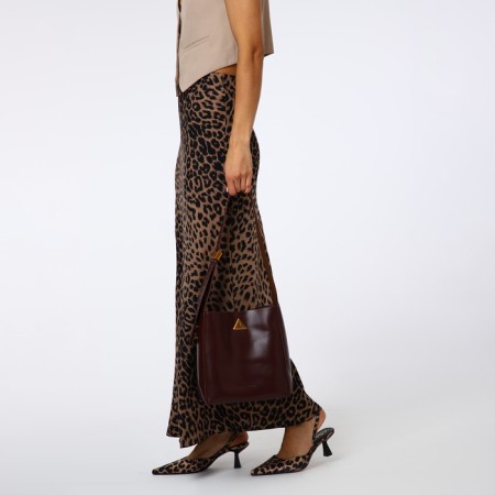 Women's bag on the Textura screw castle, small size, brown color-8