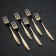 Dessert fork “Uralochka”, length = 17.5 cm, thickness = 2 mm, with decorative coating, gold color