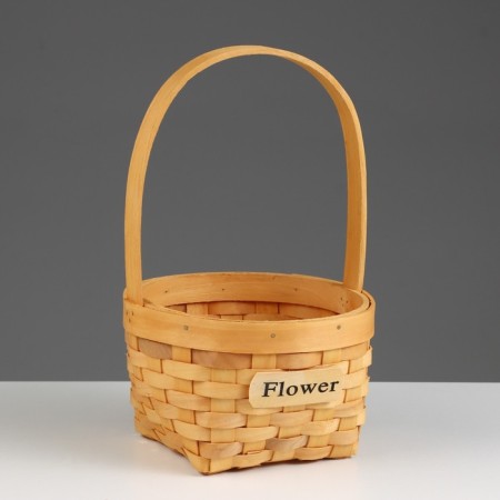 Wicker basket (sequoia), D16.5HN9.5/25.5 cm, 1 pc., Natural