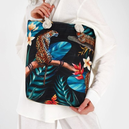 Bag Women's beach on lightning, black color-8