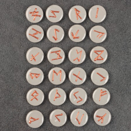 Set "Scandinavian runes", ceramics, 24 runes-1