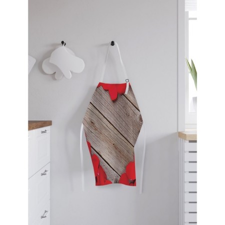 Apron kitchen with a photographic priorter "heart from roses", adjustable, size OS-1