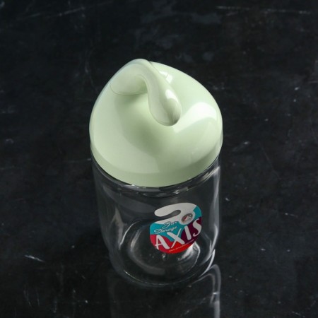 Bank for bulk products "Axis", glass, green cover, 500 ml, Iran-1