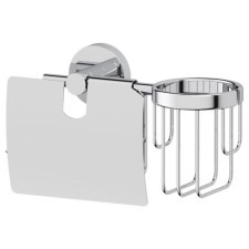 Toilet paper holder with a lid and air freshener, chrome, artwelle