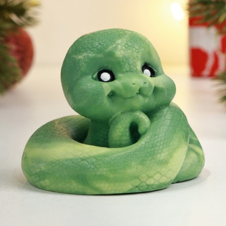 New Year. Symbol 2025. Figure soap "snake baby" gradient Green
