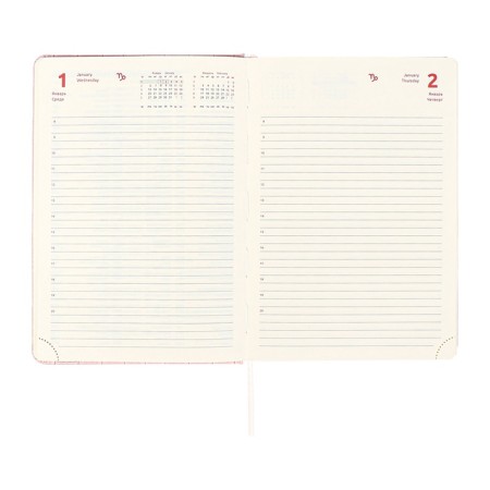 Dated diary 2025 A5 168 sheets, Devente.Barbara, a solid cover to leatherette with foam, praise, perforation, lies, block 70, pink-13