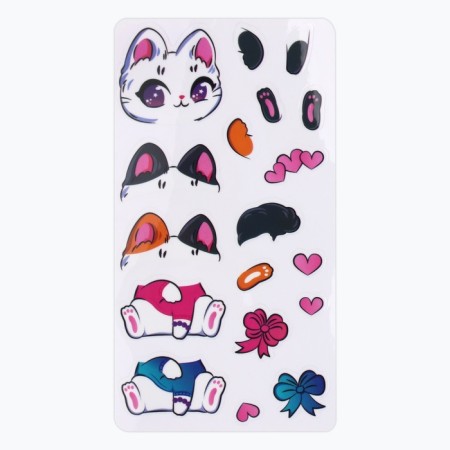 Keychain for keys with stickers in the set "cat", 4.7 x 10 cm-5