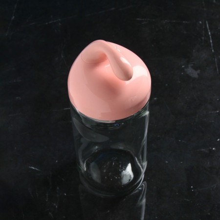 Bank for bulk products "Axis", glass, pink cover, Iran-1
