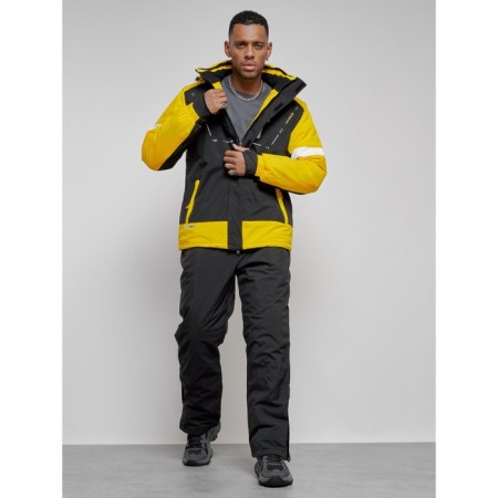Ski costume male winter, size 50, yellow color-17