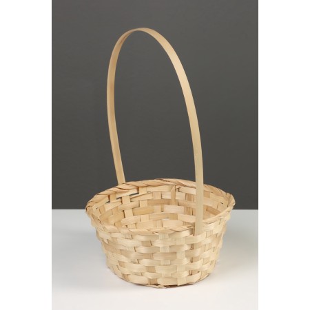 Wicker basket 20 x 20 x 9 cm, handle h = 25 cm, red-3