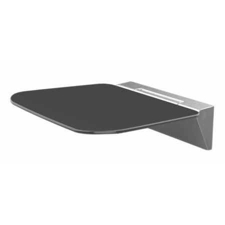 Shower seat Wasserkraft SS404, 365x360x101.5 mm, hinged, aluminum, black