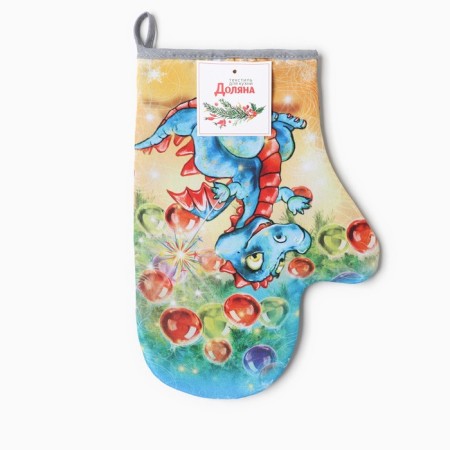 Mittens-Poskvka "New Year's toys" 20x28 cm, 35% hl, 65% PE, Vatin 250 g/m2-3