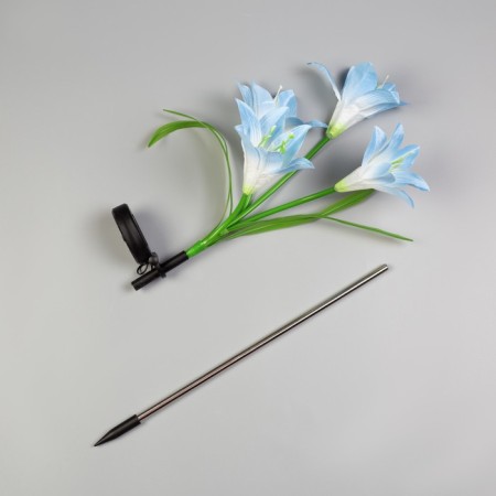 Sadovy lamp on the sunny battery "Blue Lily", 80 cm, 4 LED, glow of multi (RGB)-3