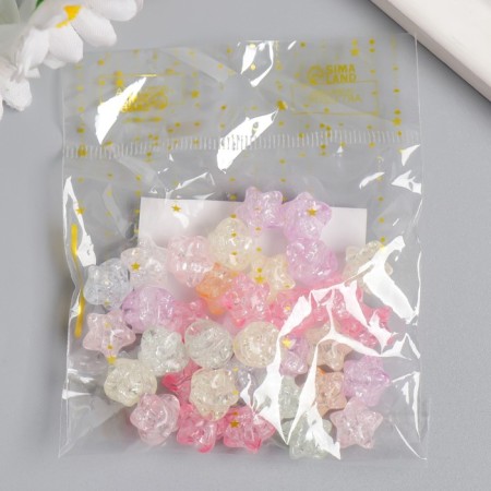 Beads for creativity Plastic "Star Glass" set 20 g 1.1x1x1 cm-2