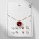 Set of 5 objects: 4 pairs fluffs, the pendant "heart", white-red color in gold, 40 cm