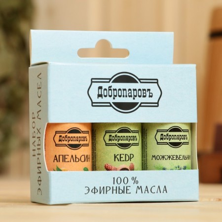 A set of essential oils of orange, cedar, juniper, "Dobroparov", 3 pcs of 17 ml-6