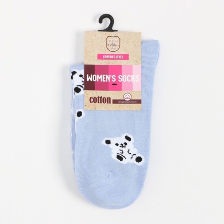 Women's socks "bears", blue color, size 23-25-4