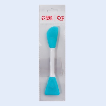 Brush for masks, bilateral, silicone, 14.8 cm, turquoise color-4