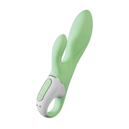 Unrealistic vibrator Satiffyer Air Pump Bunny 5, silicone, green, 15 cm-9