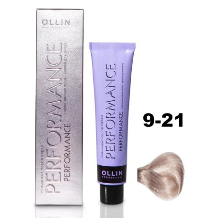 OLLIN PROFESSIONAL PERFORMANCE hair cream, tone 9/21 Blond Violet-Pepel, 60 ml