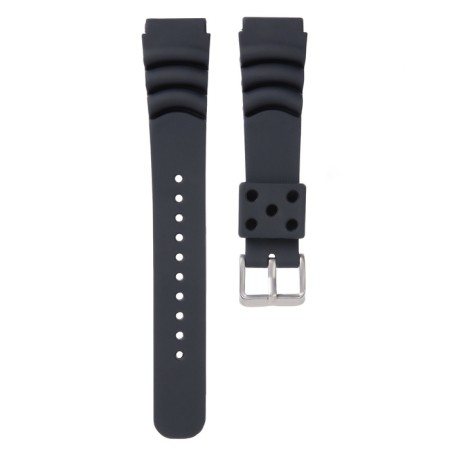 20 mm watch strap, silicone, l-23.5 cm, black-1