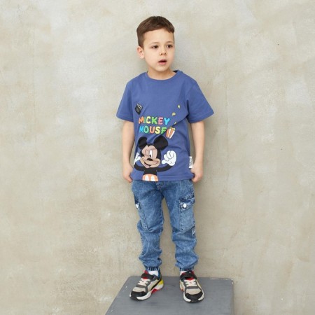 Children's T-shirt "Cinema" Mickey Mouse, height 86-92, blue-1